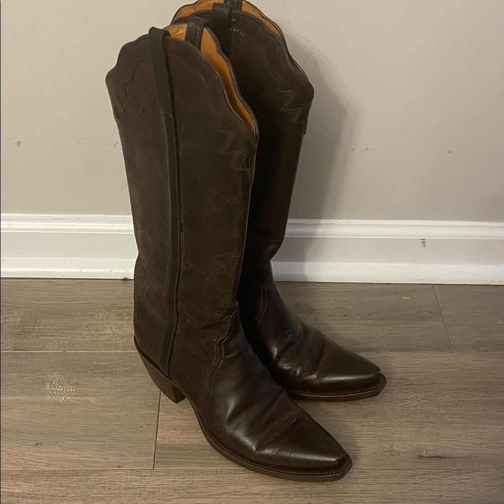 Lucchese Rich Brown Heeled Boots